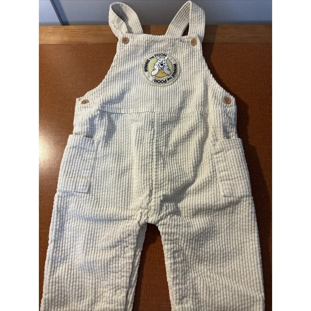 Disney Winnie the Pooh Disney Baby Size 24M Embroidered Bib Corduroy Overalls